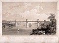 view Civil engineering: the Menai box girder bridge. Lithograph by T. Picken.