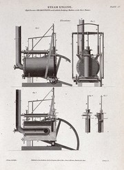 Ship-building: elevations and long section of a ship-board steam engine ...