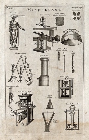 view Engineering: an assortment of inventions. Engraving by W. Lowry.