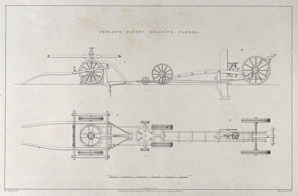 Fowler's patent draining plough.