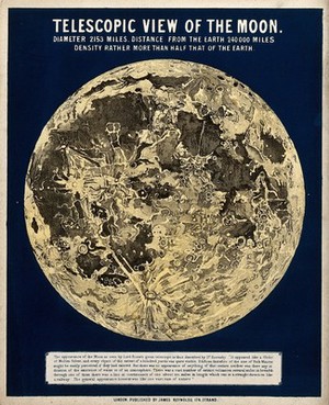 view Astronomy: the surface of the moon. Engraving.