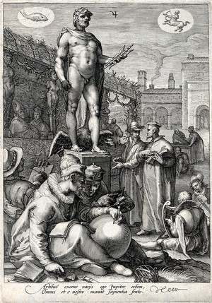 view The reign of Jupiter. Engraving by J. Saenredam, 1596, after H. Goltzius.