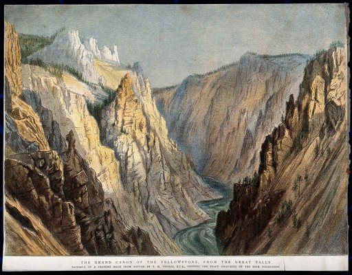 Geography: the Grand Canyon. Coloured lithograph after T.H. Thomas.