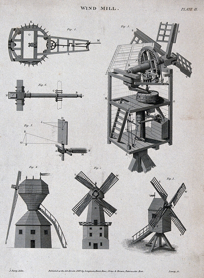 medieval windmill drawing