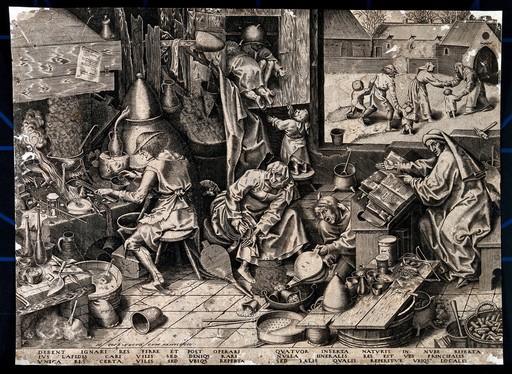 'An Alchemist in his Laboratory with his Family'
