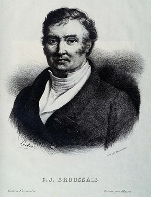 view François Joseph Victor Broussais. Photograph after Leder.