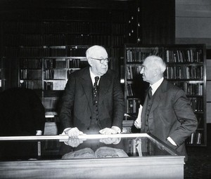 view Sir Henry Hallett Dale and Sir Zachary Cope, 1962. Photograph.