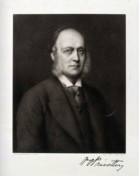 Sir William Overend Priestley. Photogravure by Swan after a painting by Rudolf Lehmann.