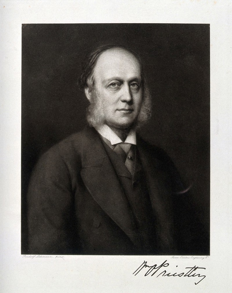 Sir William Overend Priestley. Photogravure by Swan after a painting by Rudolf Lehmann., by Rudolf Lehmann