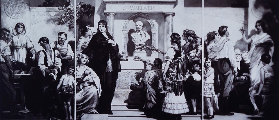 Ignaz Philipp Semmelweis. Photograph after a frieze in the Social Hygiene Museum, Budapest.