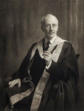William Thelwall Thomas, smoking a cigarette. Photograph 1925, after a painting by G.H. Neale.