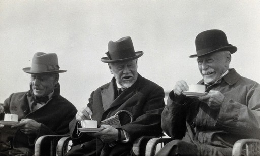 Doctor William Henry Welch, Sir D'Arcy Power and Professor (Heinrich?) Sieveking at the 6th International Congress of the History of Medicine. Photograph, 1927.