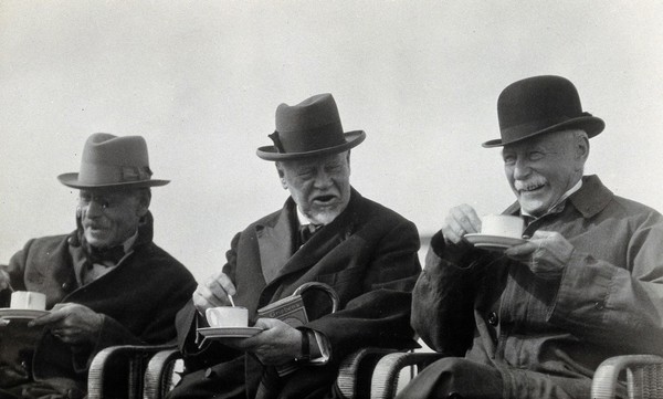 William Henry Welch, Sir D'Arcy Power and Professor (Heinrich?) Sieveking at the 6th International Congress of the History of Medicine. Photograph, 1927.