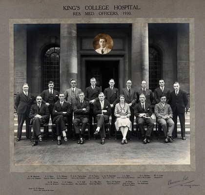 King's College Hospital, London: resident medical officers, 1930. Photograph by Bassano, 1930.