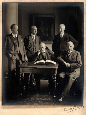 view Officers of the Royal Society, ca. 1931-1934. Photograph by Elliott & Fry, ca. 1931.