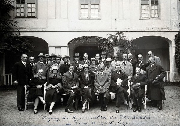 League of Nations, Vienna, 26-28 September, 1927: hygiene section delegates. Photograph, 1927.