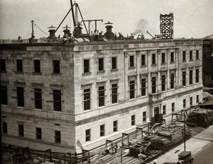 view Johns Hopkins University, Baltimore: the Institute for the History of Medicine under construction. Photograph, 1928.