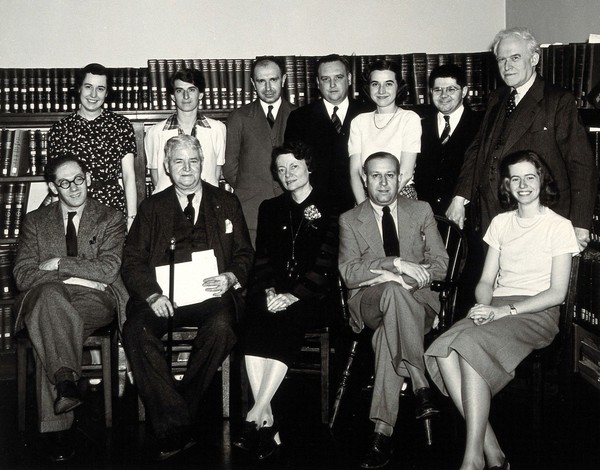 Johns Hopkins University, Baltimore: the Institute for the History of Medicine: staff: group portrait. Photograph by Eduard Althausen, ca. 1947.