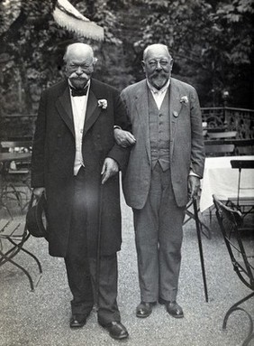 Vienna (?), Austria: two elderly medical men. Photograph, ca. 1918.