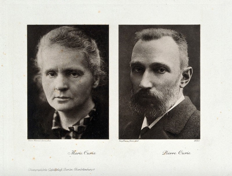 Marie Curie and Pierre Curie. Photogravure after Henri Manuel and Eugene Pirou., by Eugène Pirou
