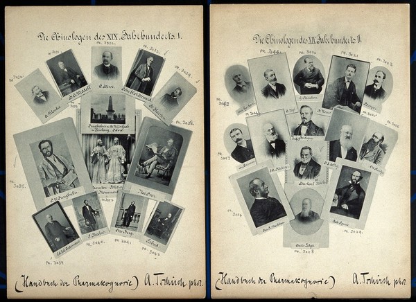 Quinine researchers of the 19th century: I. Process print after A. Tschirch.