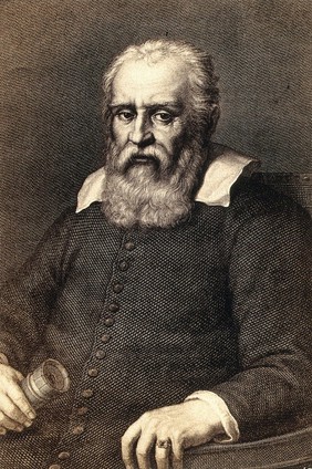 Galileo Galilei. Photograph by Gustav Schauer after an engraving.