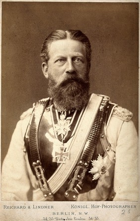 Friedrich III, Crown Prince of Germany. Photograph by Reichard & Lindner, 1887.