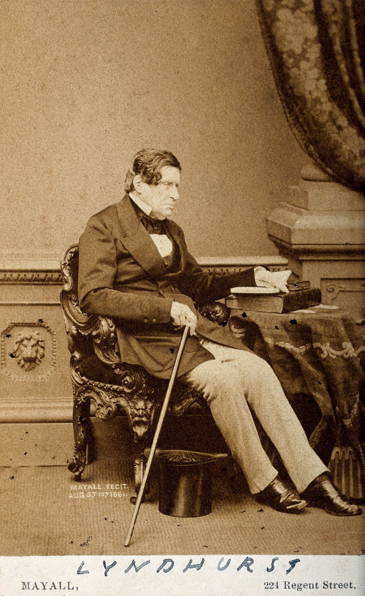John Singleton Copley, Baron Lyndhurst. Photograph by J. Mayall, 1861., 1861, by John Jabez Edwin Mayall