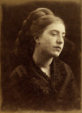 A young woman in mourning dress. Photograph by Julia Margaret Cameron, 1868/1872.