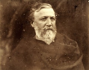 view Robert Browning. Photograph by Julia Margaret Cameron, 1865.