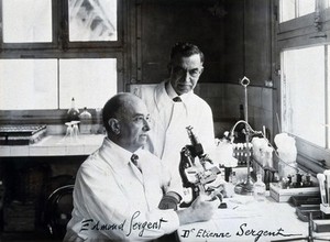view Edmond Sergent (sitting) and Etienne Sergent. Photograph.