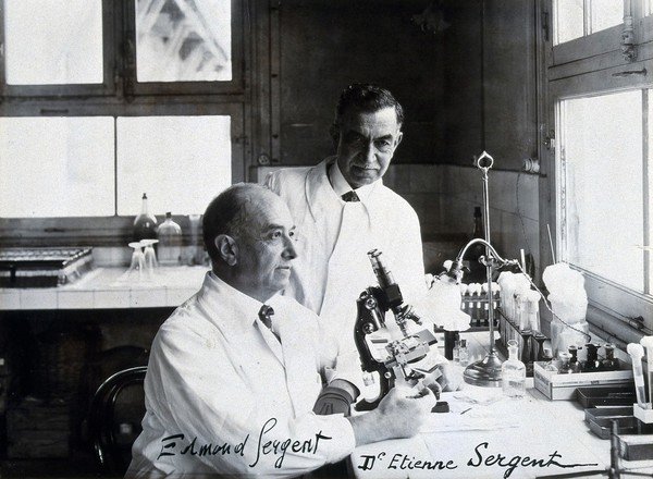 Edmond Sergent (sitting) and Etienne Sergent. Photograph.