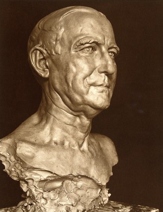 Henry Solomon Wellcome. Photograph after a bust by E. Simone.