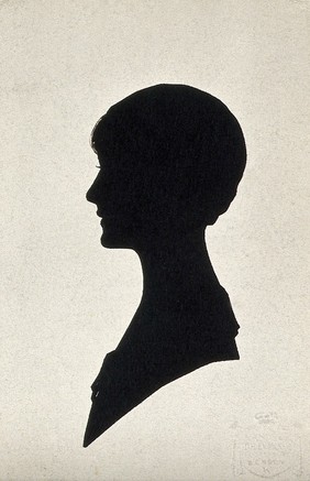 Ada Misner, secretary to Sir Henry Wellcome. Silhouette.