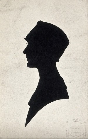 view Ada Misner, secretary to Sir Henry Wellcome. Silhouette.