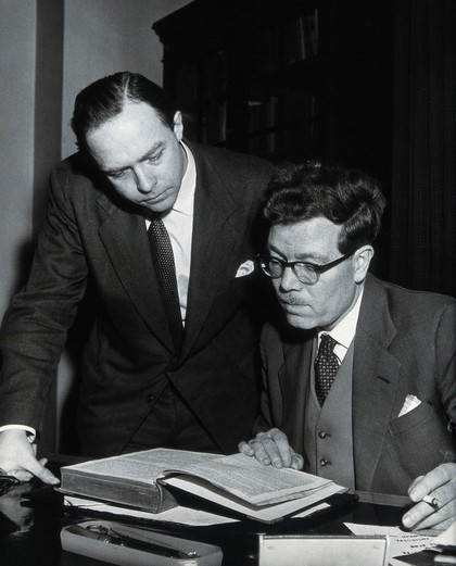 Edwin Clarke and Noel Poynter. Photograph by BIPS.