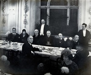 view Henry Solomon Wellcome at the dinner to mark the opening of the cinchona exhibition. Photograph by Walshams, 1930.