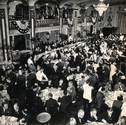 The IV International Congresses on Tropical Medicine and Malaria: banquet at the Mayflower Hotel, Washington D.C. Photograph, 1948.
