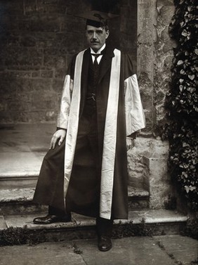 Maurice de Broglie in robes. Photograph.