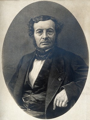 view Joseph-François Malgaigne. Photograph after a lithograph.