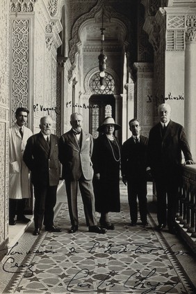 Joseph F.F. Babinski, Henri Vaquez, L. Bernard and three others. Photograph.