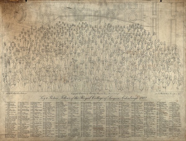 Key to the Fellows of the Royal College of Surgeons. Print by Barclays Bros., 1902.