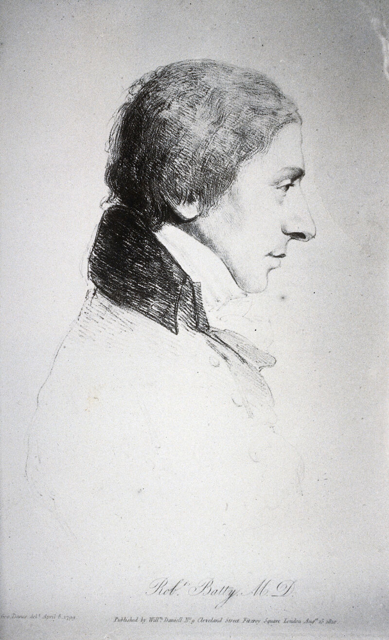 Robert Batty. Photograph after W. Daniell after George Dance, 1799., by George Dance the Younger