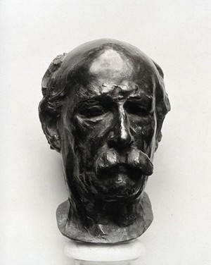 view Marcelin Pierre Eugène Berthelot. Photograph after a bust by A. Rodin.