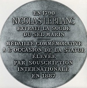 view Nicolas Leblanc. Photograph after a medallion (reverse), 1887.