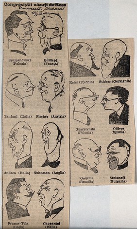 International Congress for the History of Medicine, Bucharest: fourteen delegates. Process print after I. Ross, 1932.