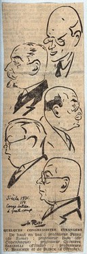 Second International Congress for Comparative Pathology, Paris: four foreign delegates. Process print after M. Rose (?), 1931.