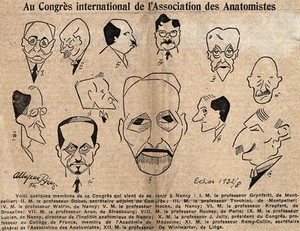 view Eleventh International Congress of Anatomists: twelve delegates. Process print after A. Breaz(?), 1932.