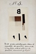 view Light emitted by Röntgen Ray Tubes: letters and shapes. Photoprint from radiograph, by James Wimshurst, 1898.
