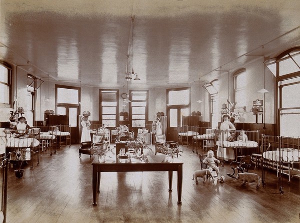 Great Northern Central Hospital, Holloway Road, London: The Annie Zunz ward for children. Photograph, 1912.